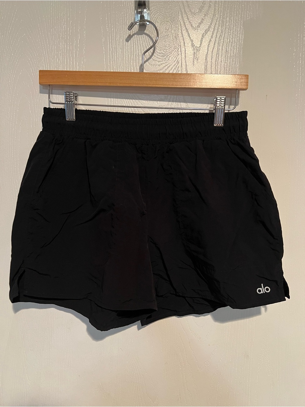ALO  Black Nylon Running Athletic Shorts Women Sz Small